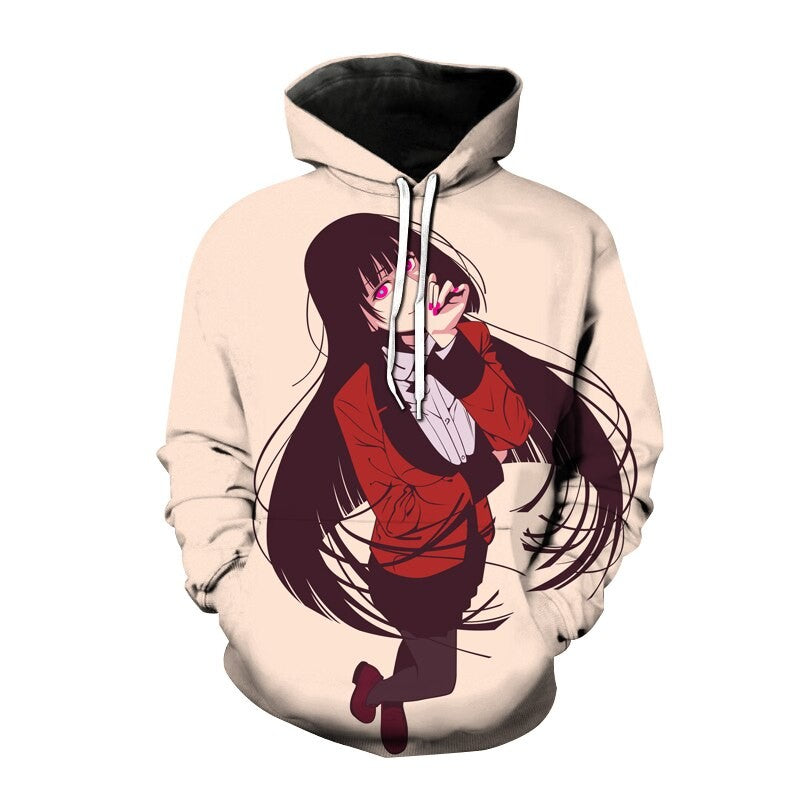 Anime 3D Print Hoodie Kakegurui
