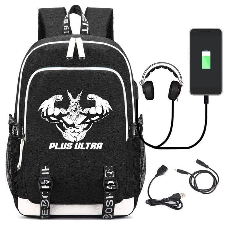 Anime School Backpack My Hero Academia + Podłączenie USB i AUX