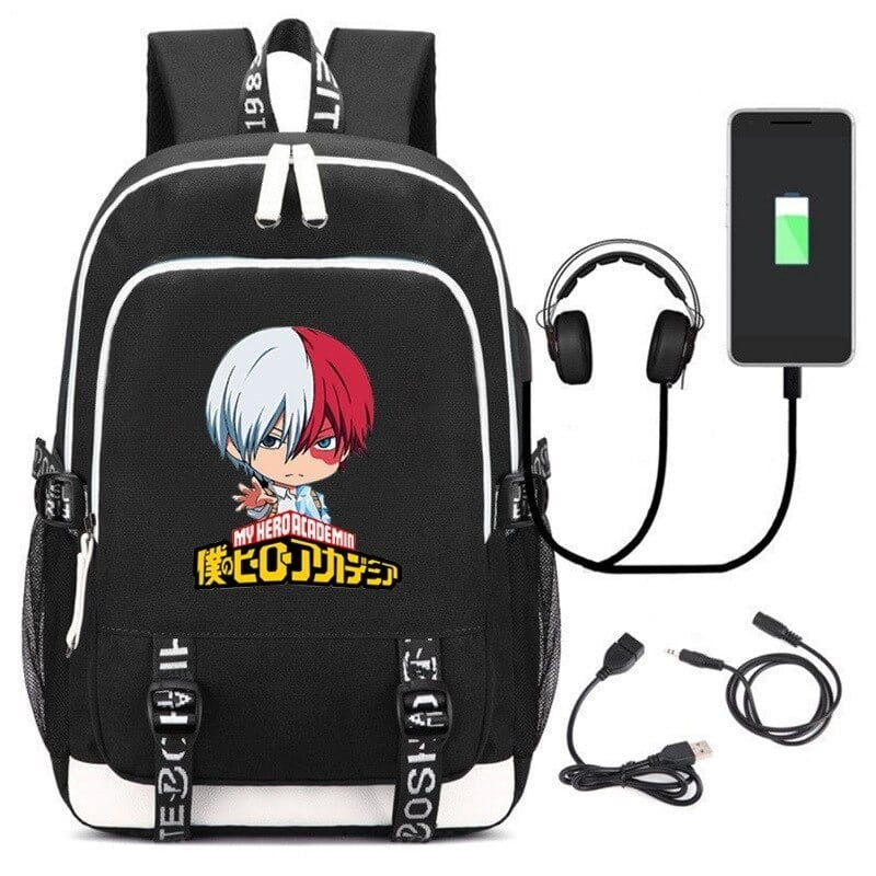 School Backpack z wejściem USB i AUX Anime My Hero Academia