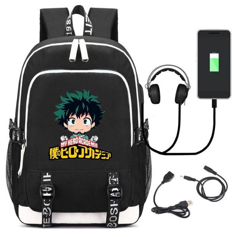 School Backpack z wejściem USB i AUX Anime My Hero Academia
