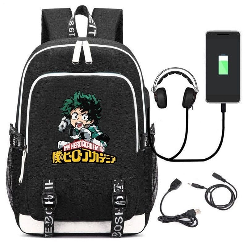 School Backpack z wejściem USB i AUX Anime My Hero Academia