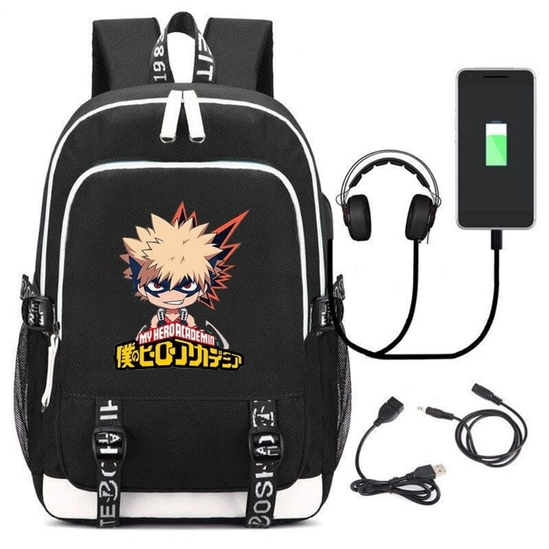 School Backpack z wejściem USB i AUX Anime My Hero Academia