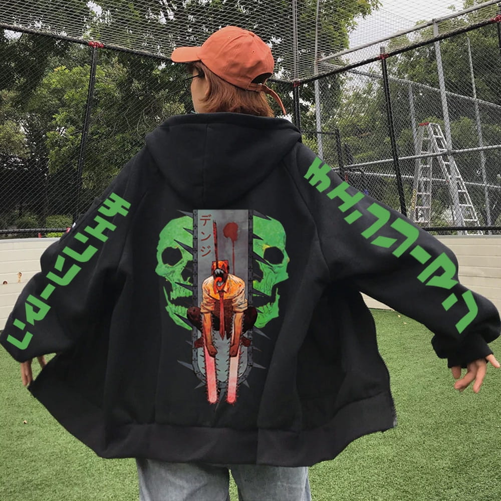 Cotton Hoodie rozpinana Anime Chainsaw Man Denji Various Colors