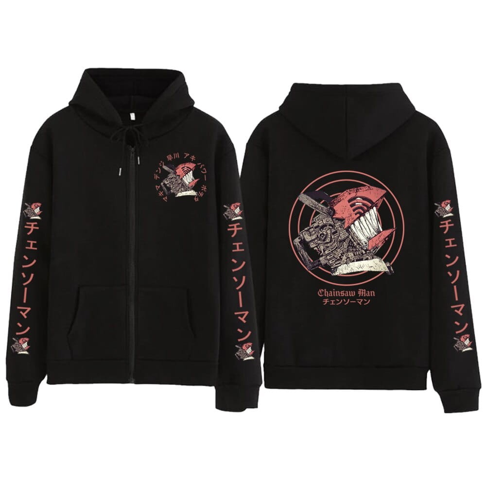Chainsaw Man Multiple Colors Anime Zip-Up Cotton Hoodie