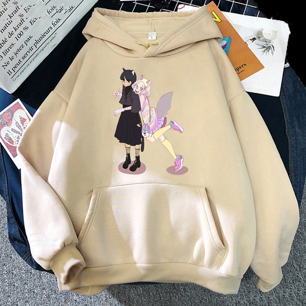 Anime Fleece Cotton Hoodie Wednesday Addams Colors