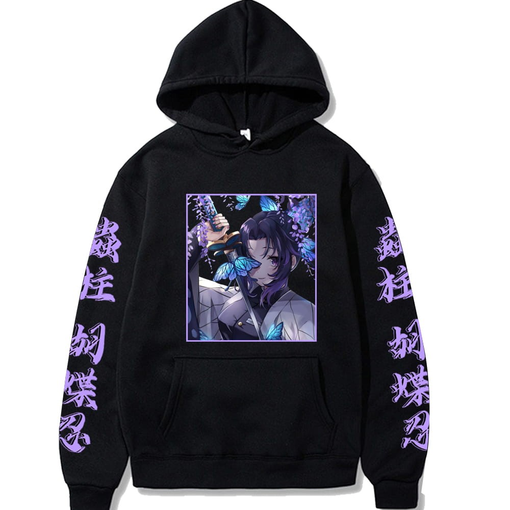 Bawełniana bluza z kapturem Demon Slayer Shinobu Kocho