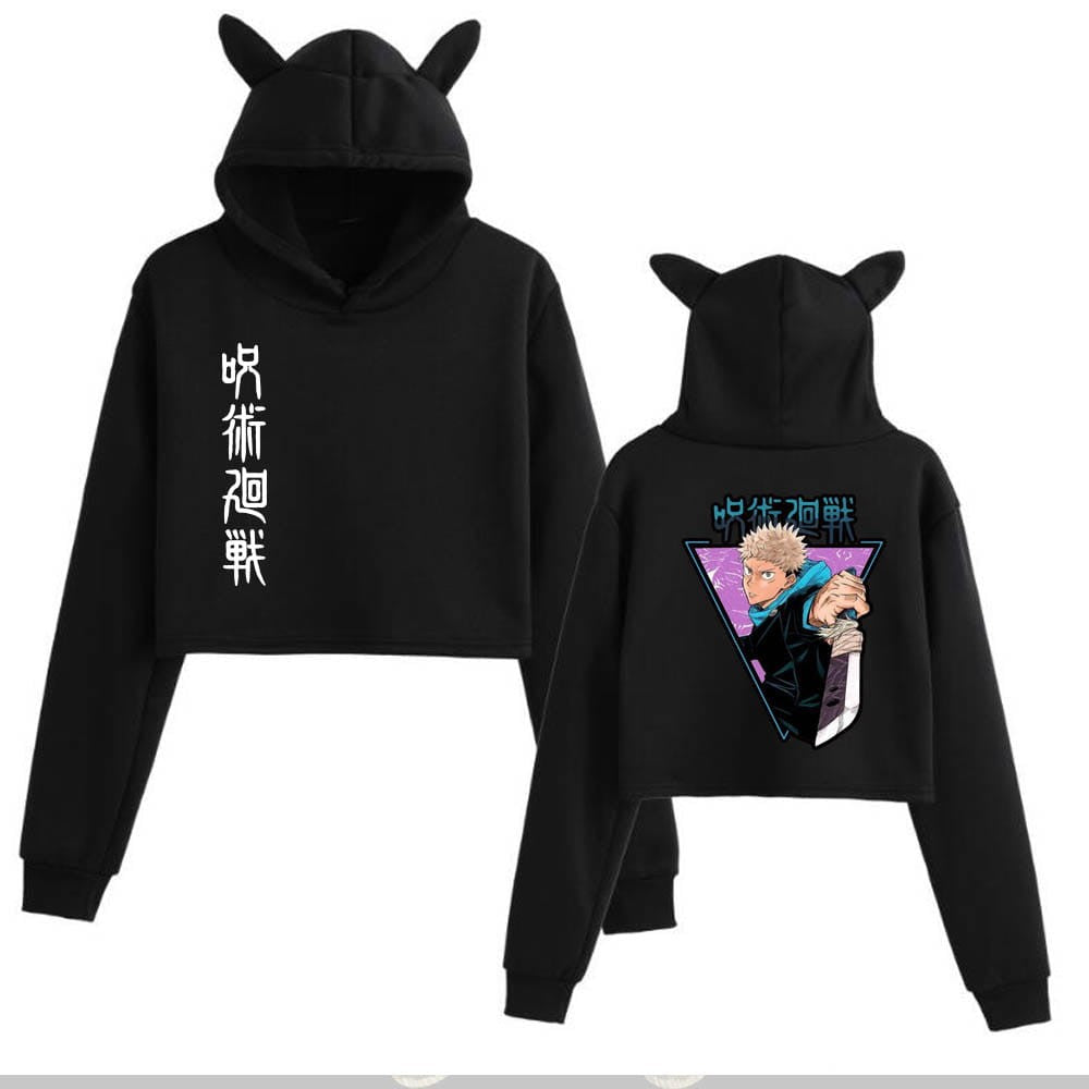 Anime Crop Top Hoodie Jujutsu Kaisen