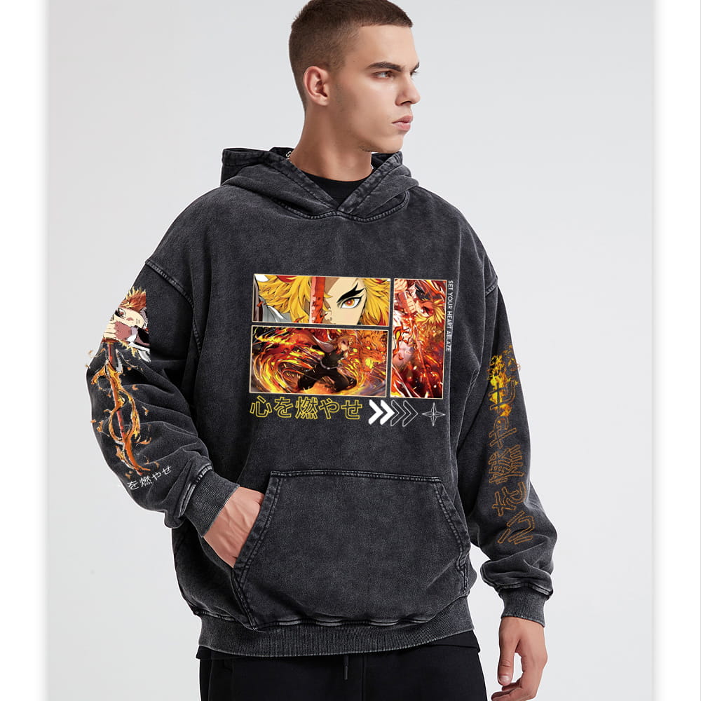Bluza z kapturem Anime "Demon Slayer", 100% bawełna