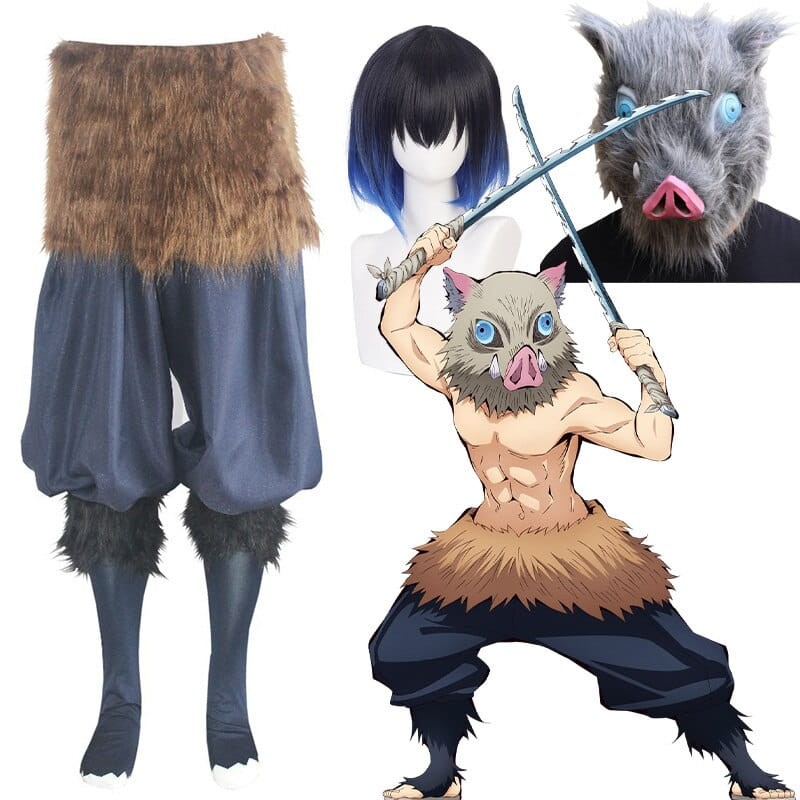 Cosplay Hashibira Inosuke Set Demon Slayer