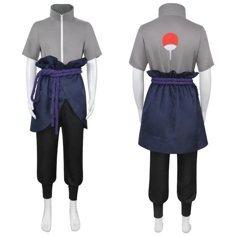Anime Cosplay Costume & Wig Set Naruto - Sasuke Uchiha Halloween