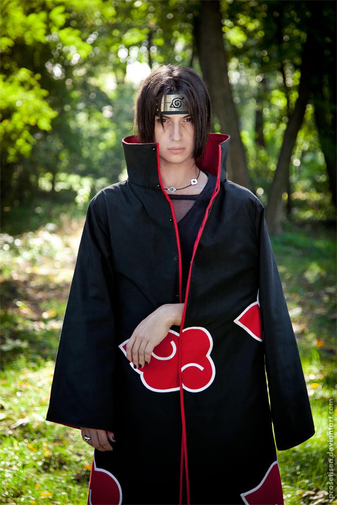 Anime Cosplay Costume & Wig Set Naruto - Itachi Uchiha Akatsuki Halloween