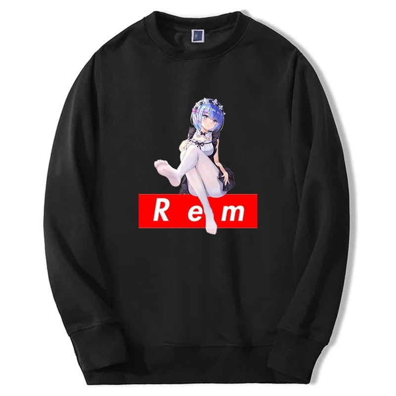 Manga Girl Hentai Waifu Rem Re: Zero Anime Cotton Hoodie