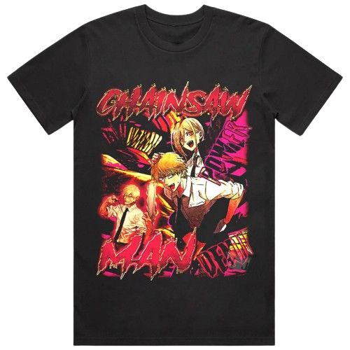 Koszulka T-shirt Anime 100% Bawełna Chainsaw Man