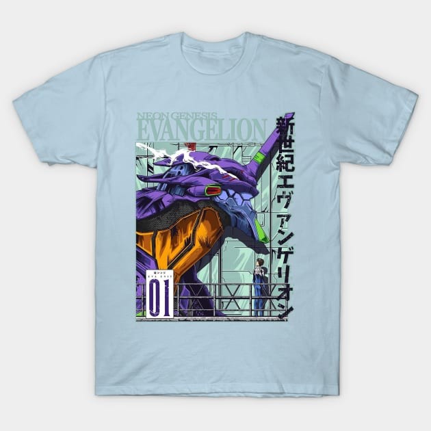Anime 100% Cotton T-Shirt Neon Genesis Evangelion