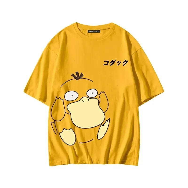 Anime 100% Cotton T-Shirt POKEMON Psyduck