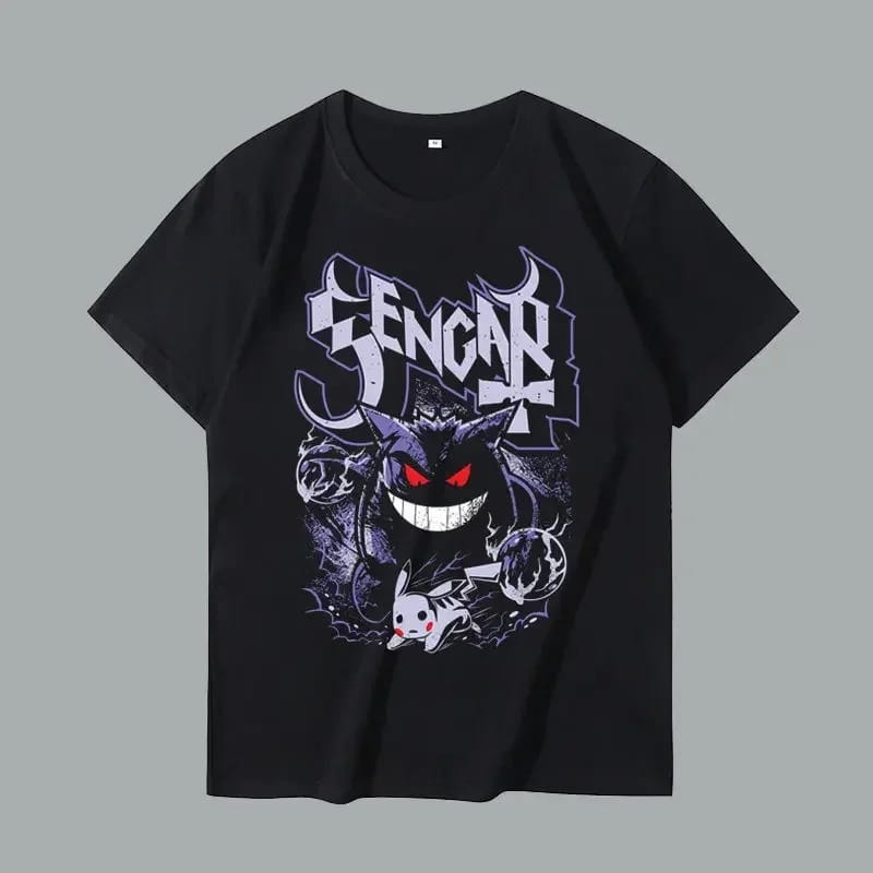 POKEMON Gengar T-shirt anime 100% bawełna