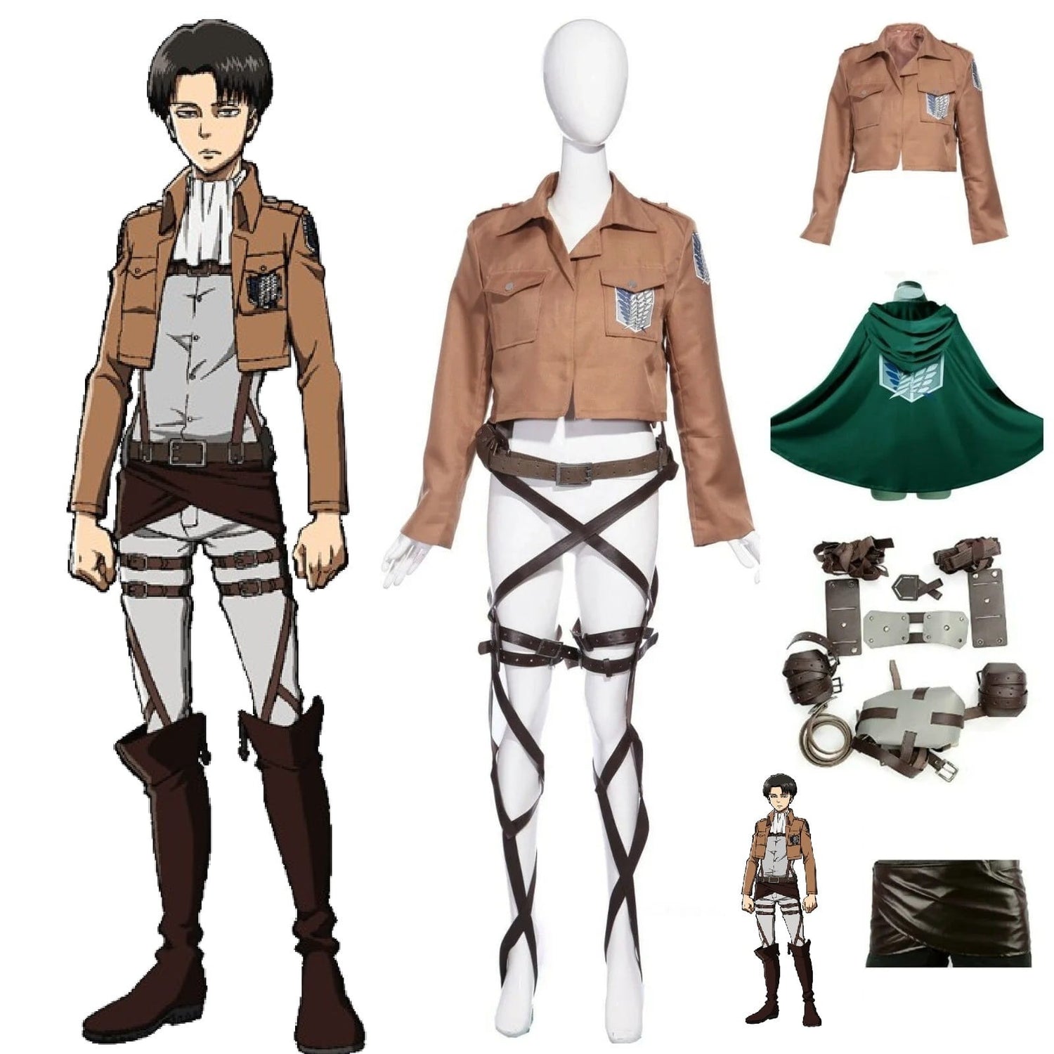 Anime Cosplay Costume Attack on Titan - Levi Ackerman