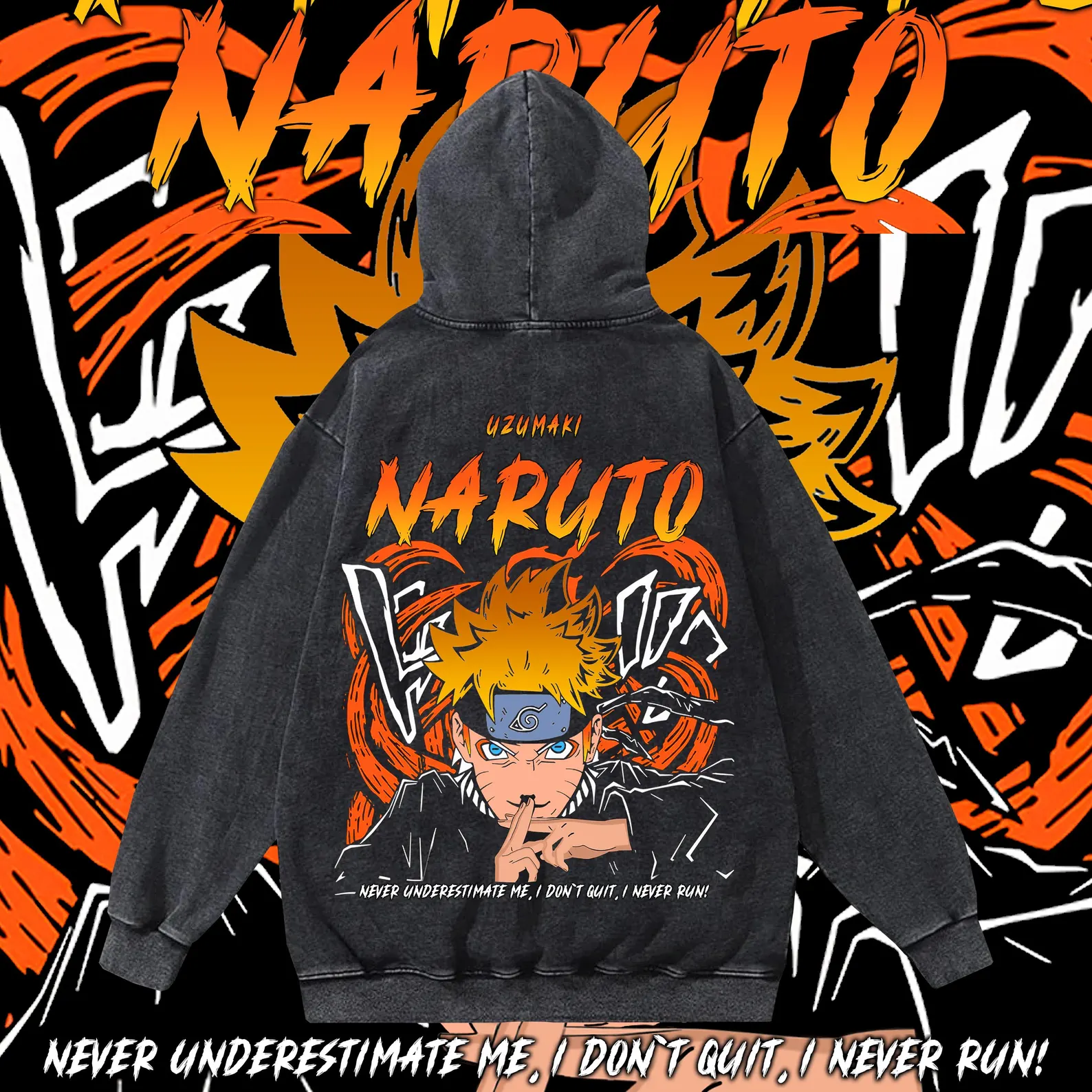 Anime Hoodie Naruto 100% Cotton