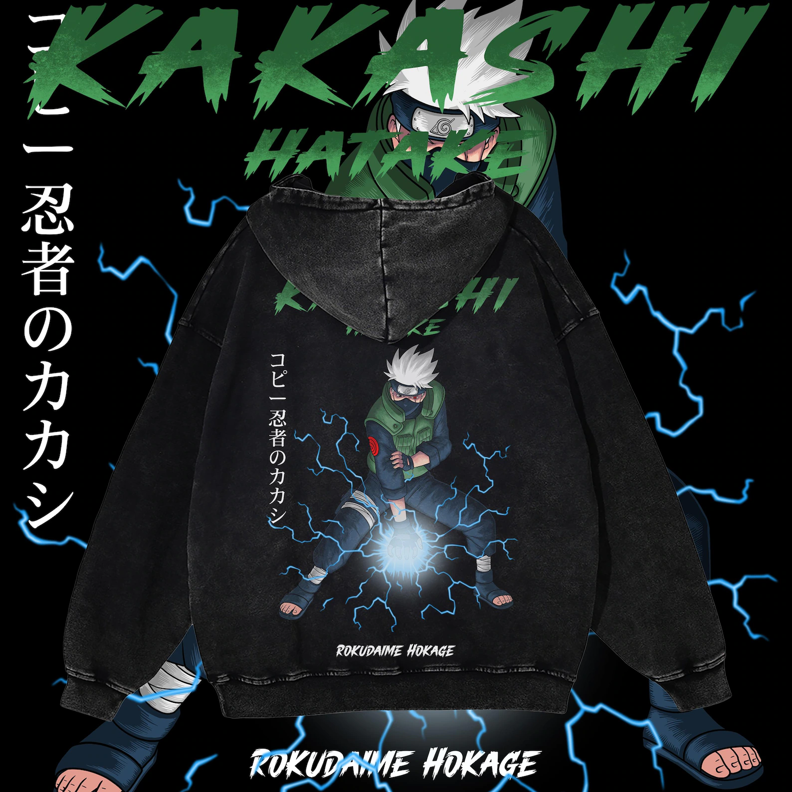 Anime Hoodie Naruto Kakashi 100% Cotton