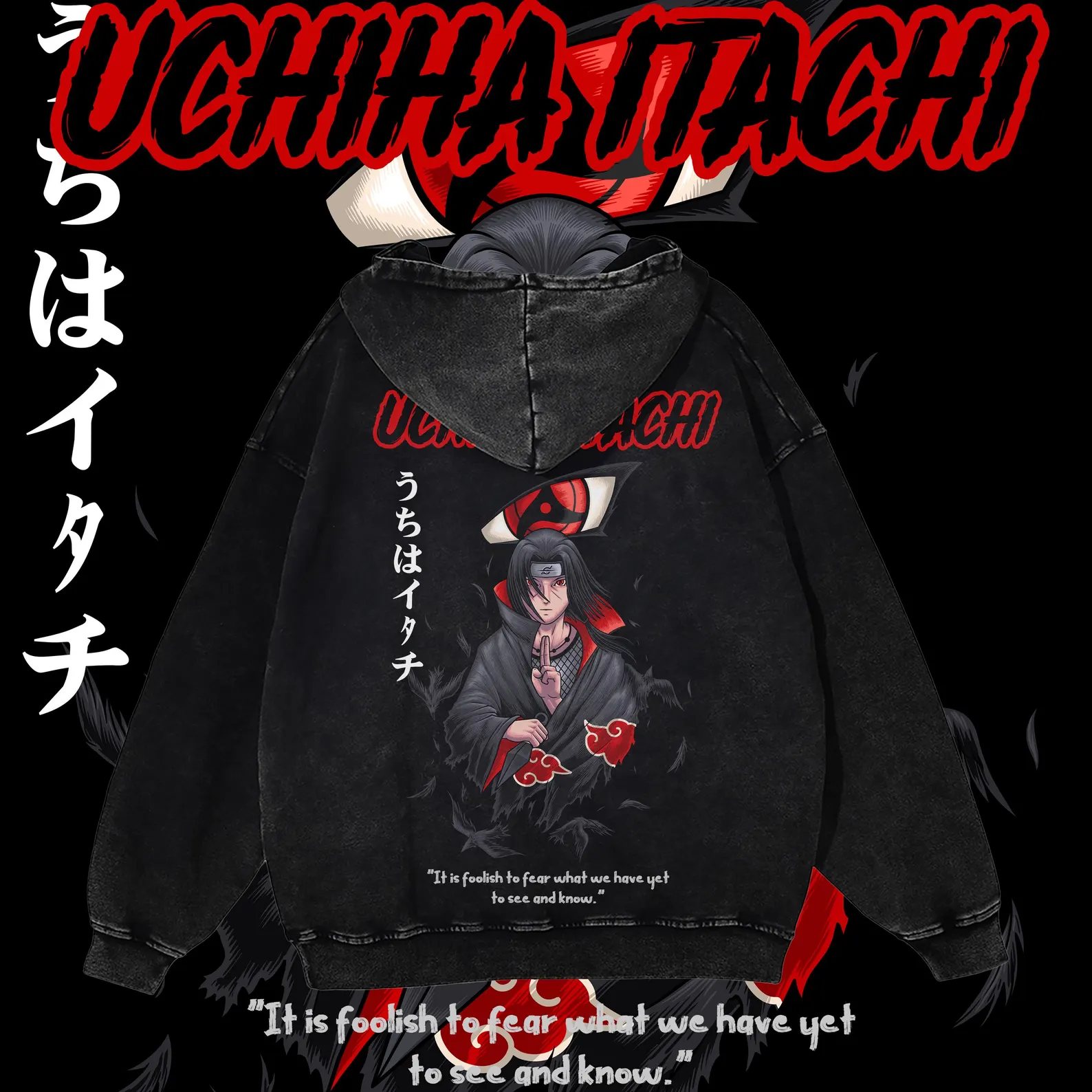 Anime Hoodie Naruto Itachi 100% Cotton