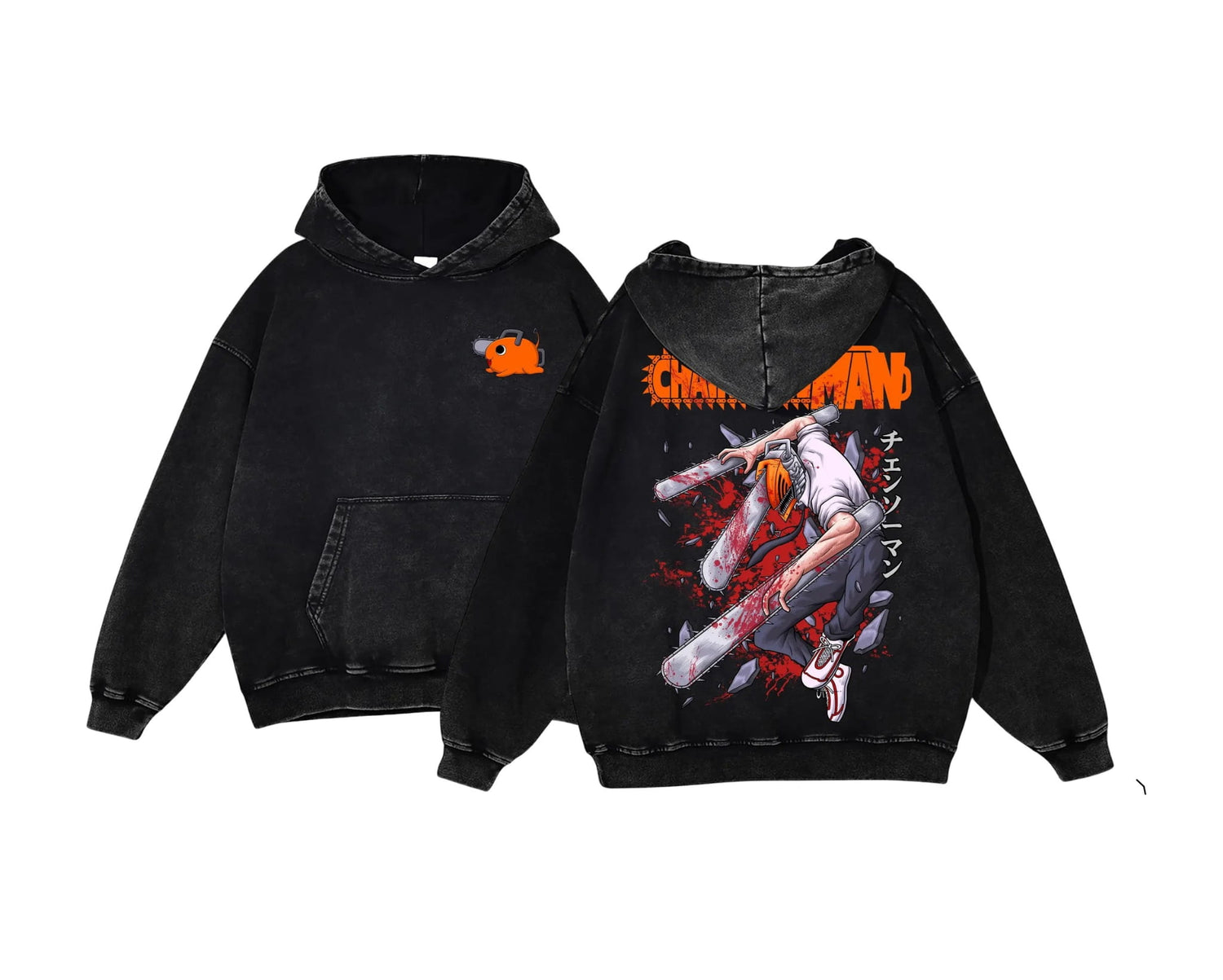 Bluza z kapturem Anime Chainsaw Man, 100% bawełna