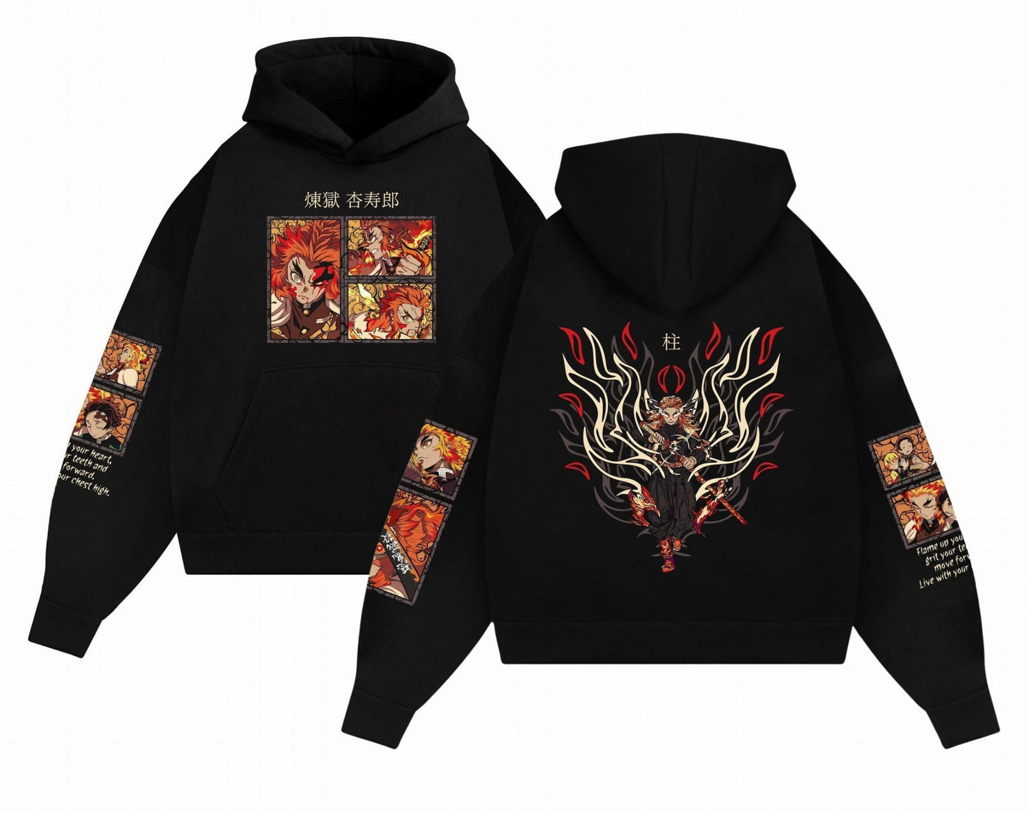 Bawełniana Bluza z Kapturem Demon Slayer Rengoku