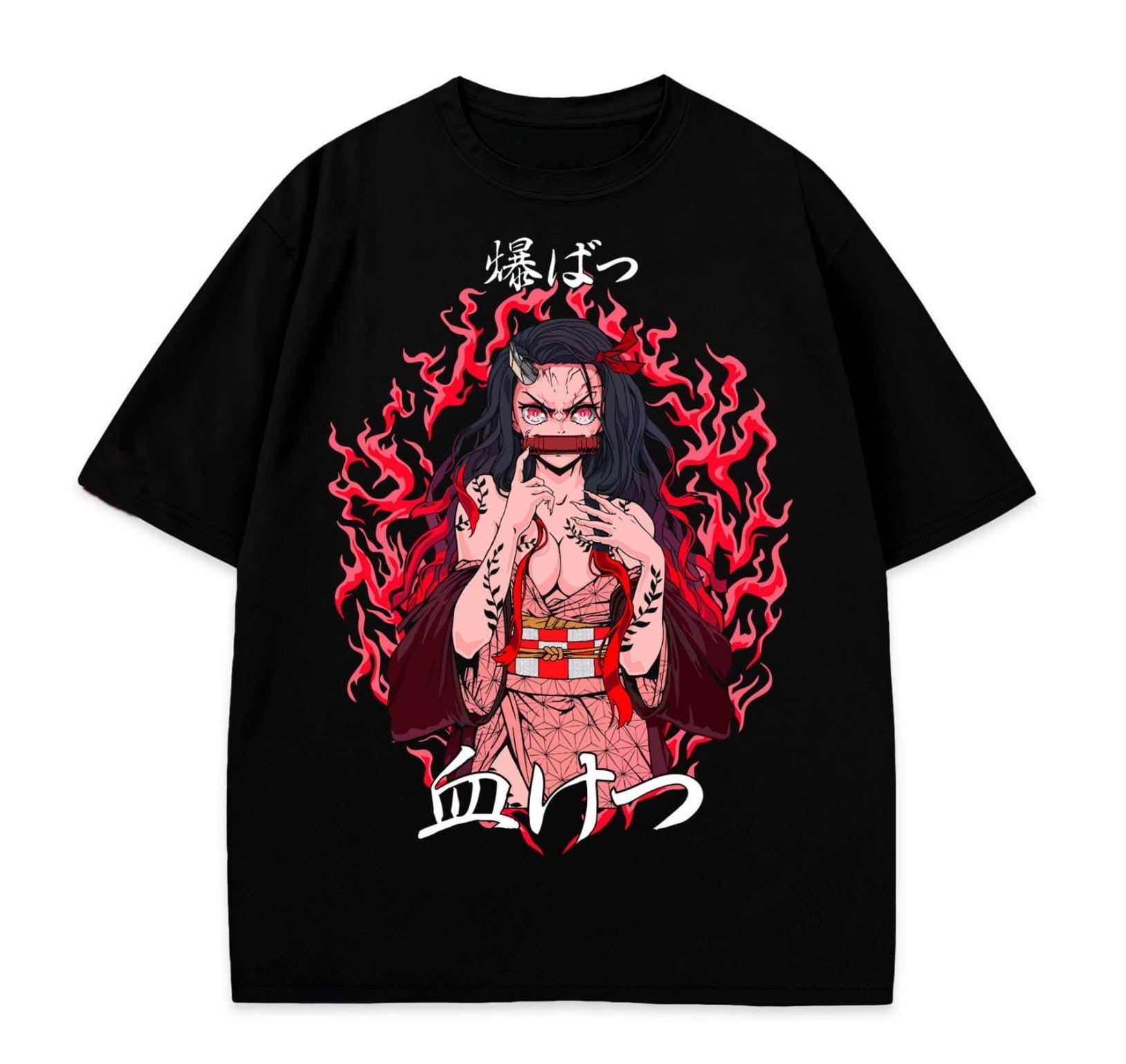 Koszulka T-shirt Anime 100% Bawełna Demon Slayer Nezuko