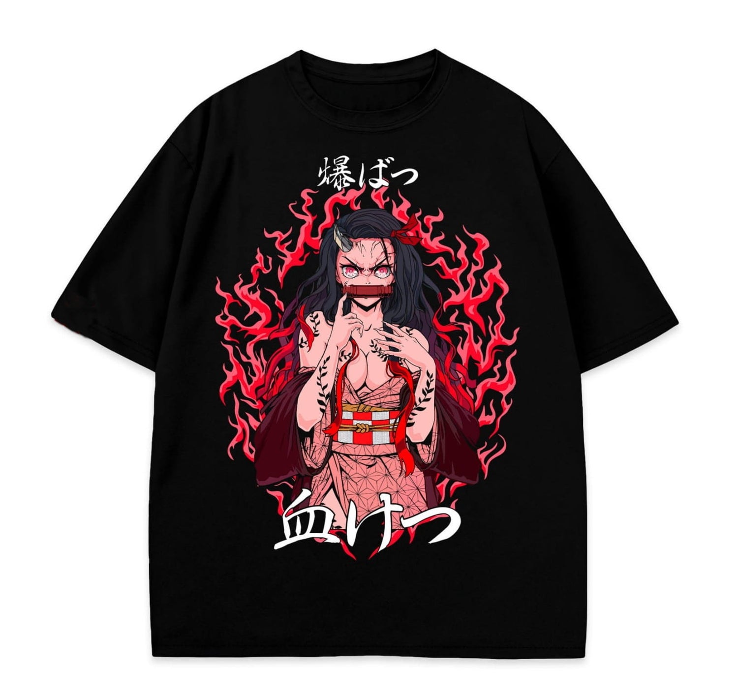 Koszulka T-shirt Anime 100% Bawełna Demon Slayer Nezuko