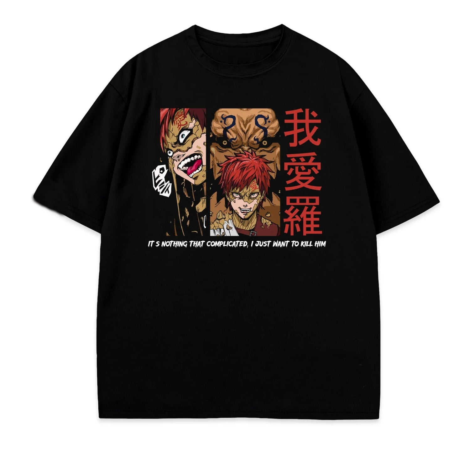 Koszulka anime Naruto Shippuden Gaara 100% bawełna
