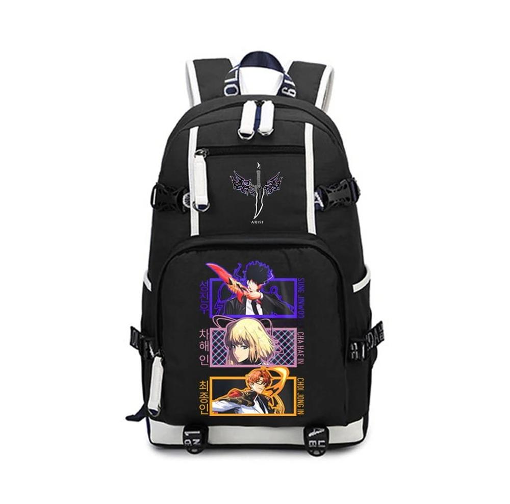 Anime School Backpack Solo Leveling Sung Jin-Woo Cha Hae-In Choi Jong-In