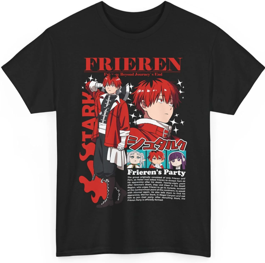 Frieren Stark 100% Cotton Anime T-Shirt