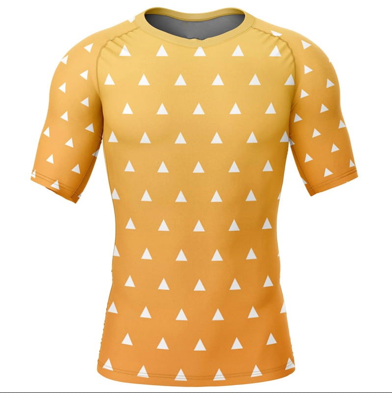 Demon Slayer Zenitsu Agatsuma Anime Short-Sleeve Gym Sports T-Shirt