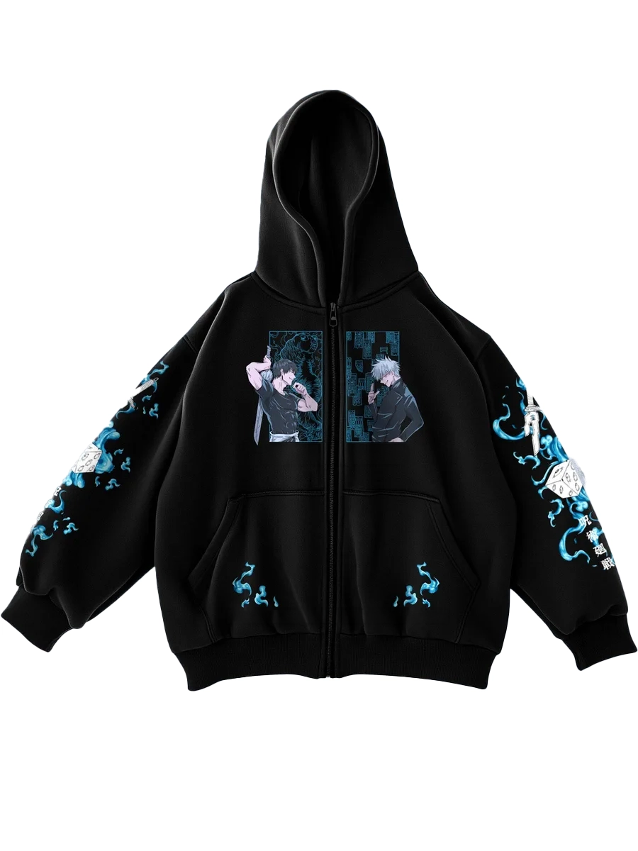 Anime Zip-Up Cotton Hoodie Jujutsu Kaisen