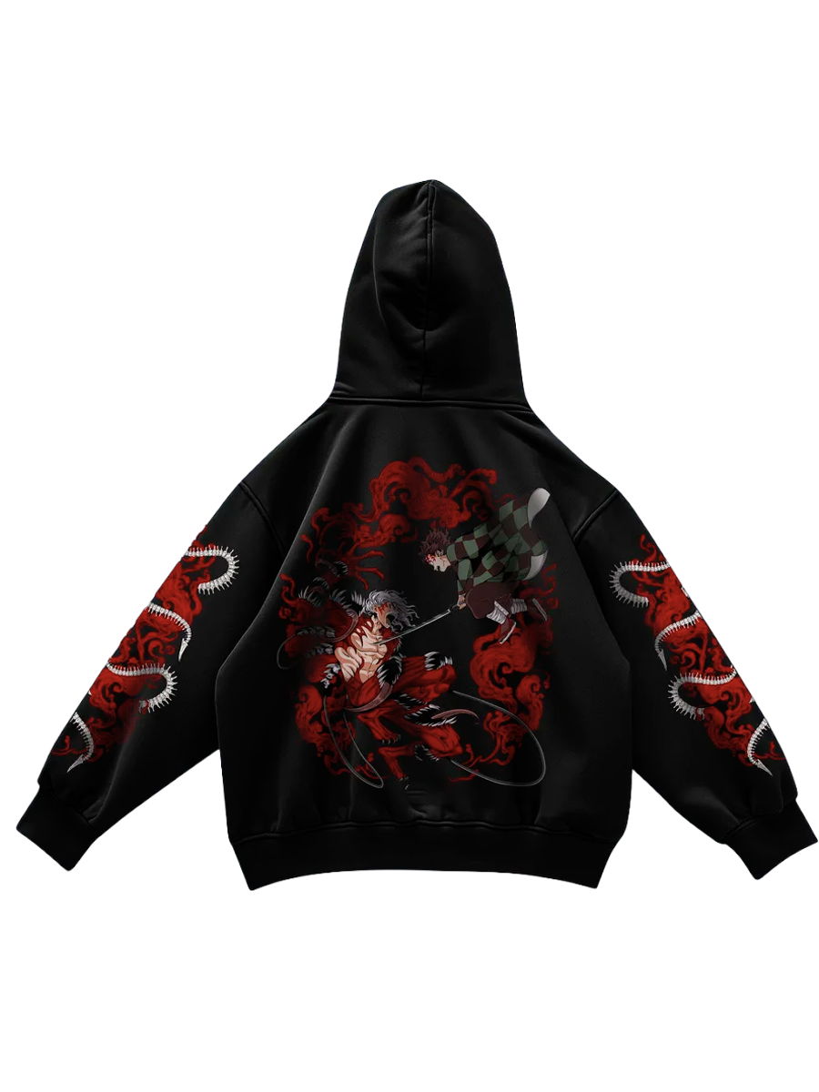 Demon Slayer Anime Zip-Up Cotton Hoodie
