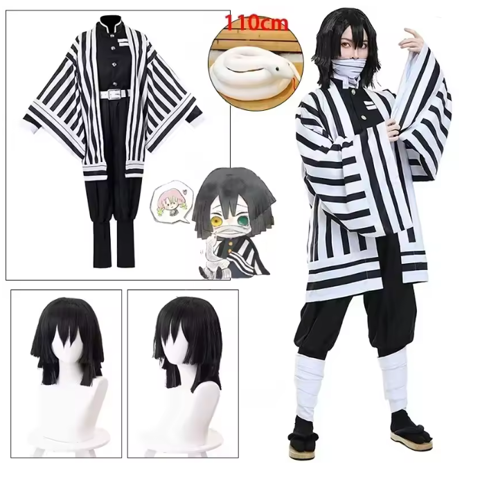 Cosplay Iguro Obanai Set Demon Slayer