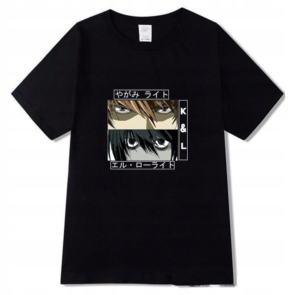 Death Note Kira i L 100% Bawełna Anime T-shirt
