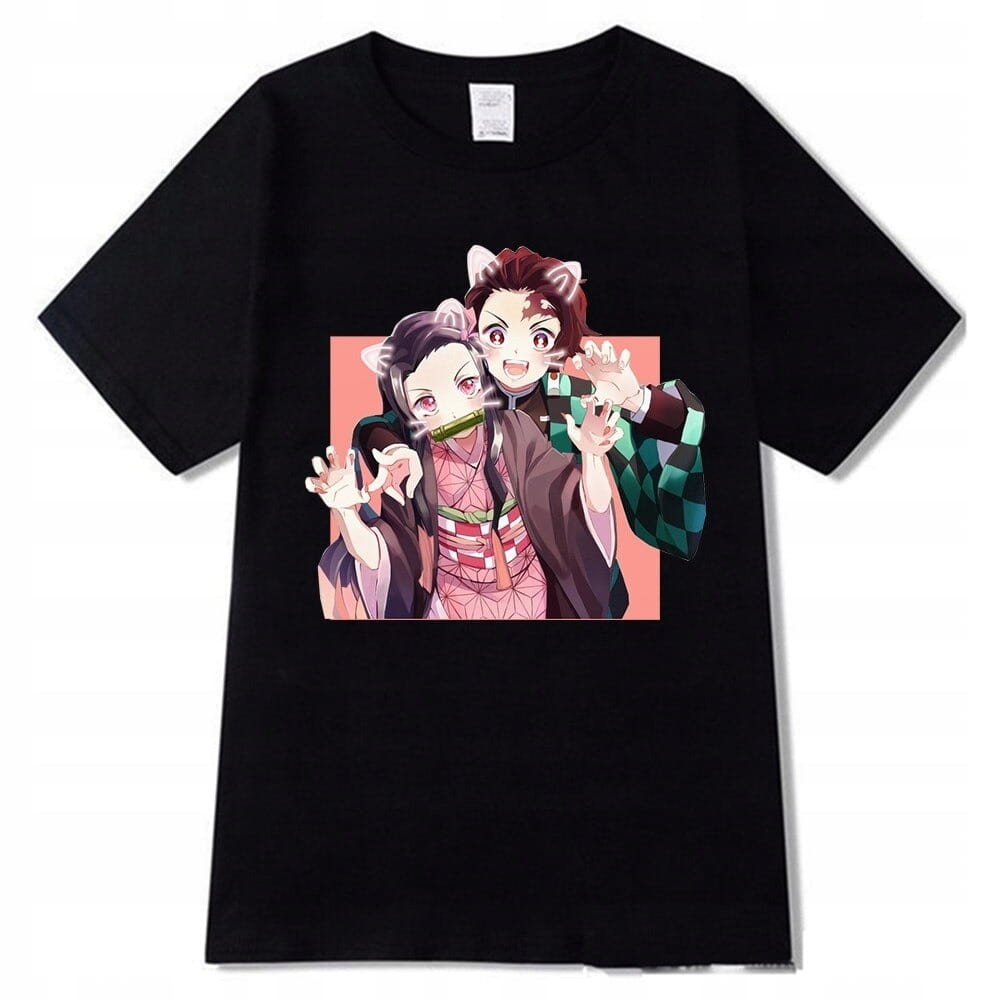 Demon Slayer Tanjirou i Nezuko Kamado 100% Cotton Anime T-Shirt