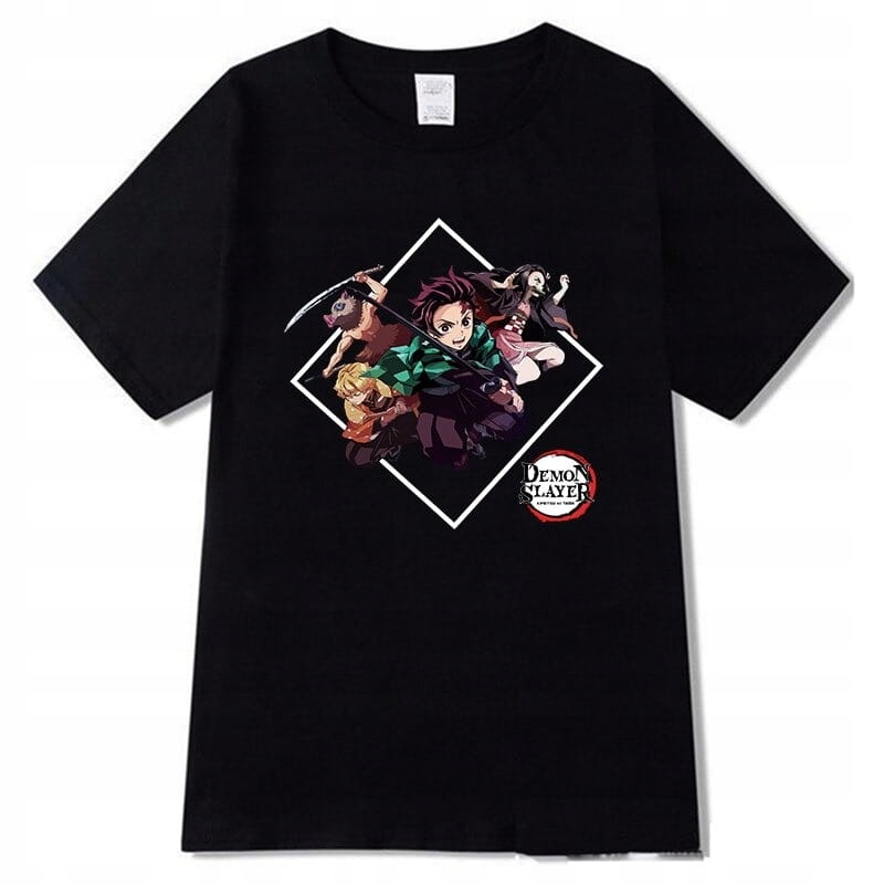 Męska koszulka anime Demon Slayer Heroes 100% bawełna