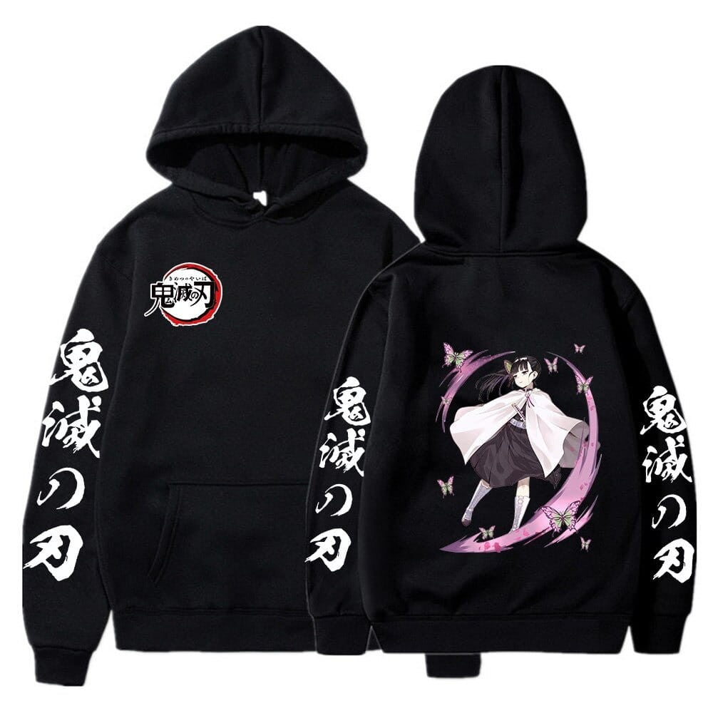 Anime Oversized Bawełniana Bluza z Kapturem Demon Slayer Kanao