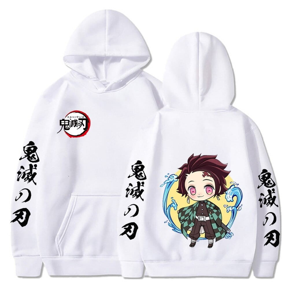 Anime Oversize Bawełniana Bluza z Kapturem Demon Slayer Tanjiro Kawaii