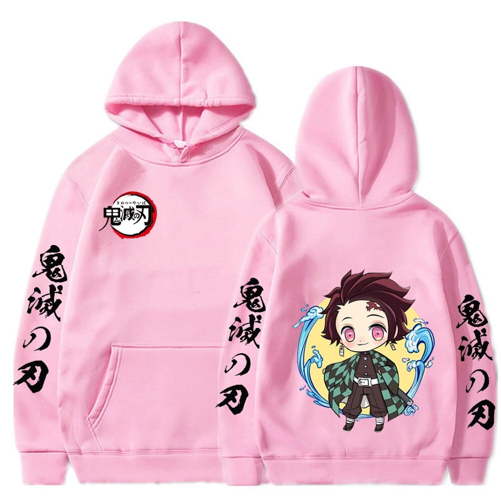 Anime Oversized Cotton Hoodie Demon Slayer Tanjiro Kawaii