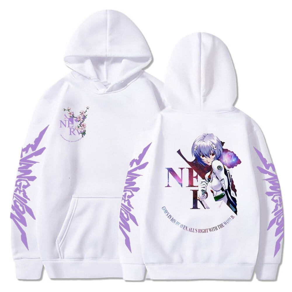 Anime Oversized Cotton Hoodie Evangelion Rei