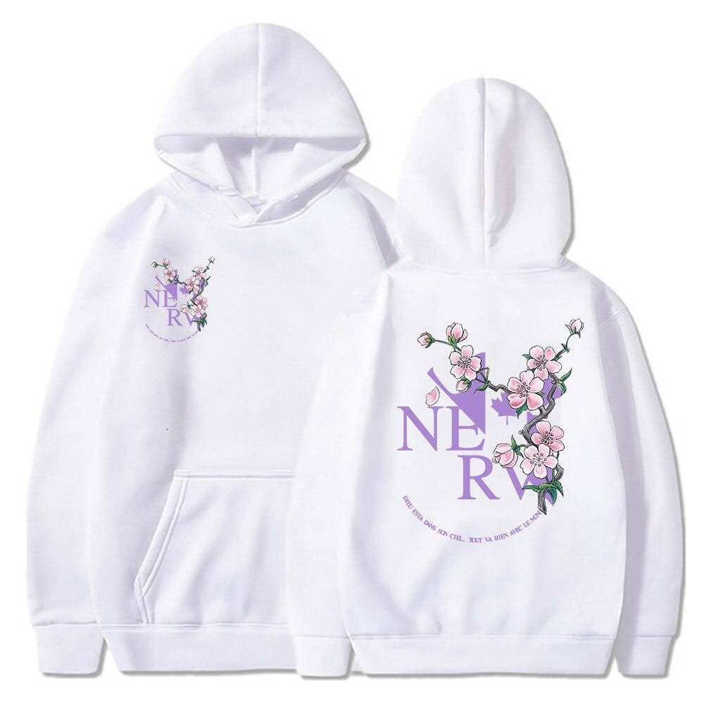 Anime Oversized Cotton Hoodie Evangelion Logo