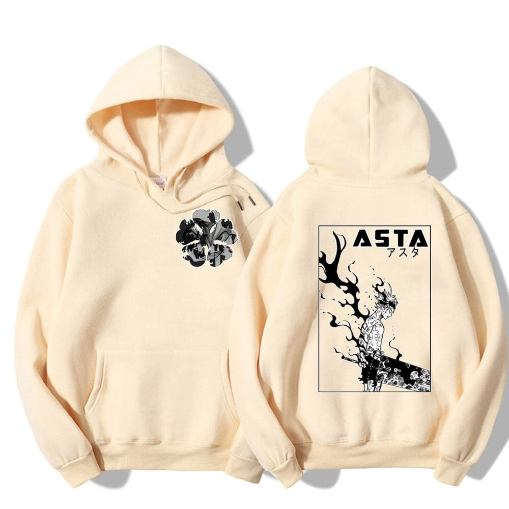 Anime Oversized Cotton Hoodie Black Clover Asta
