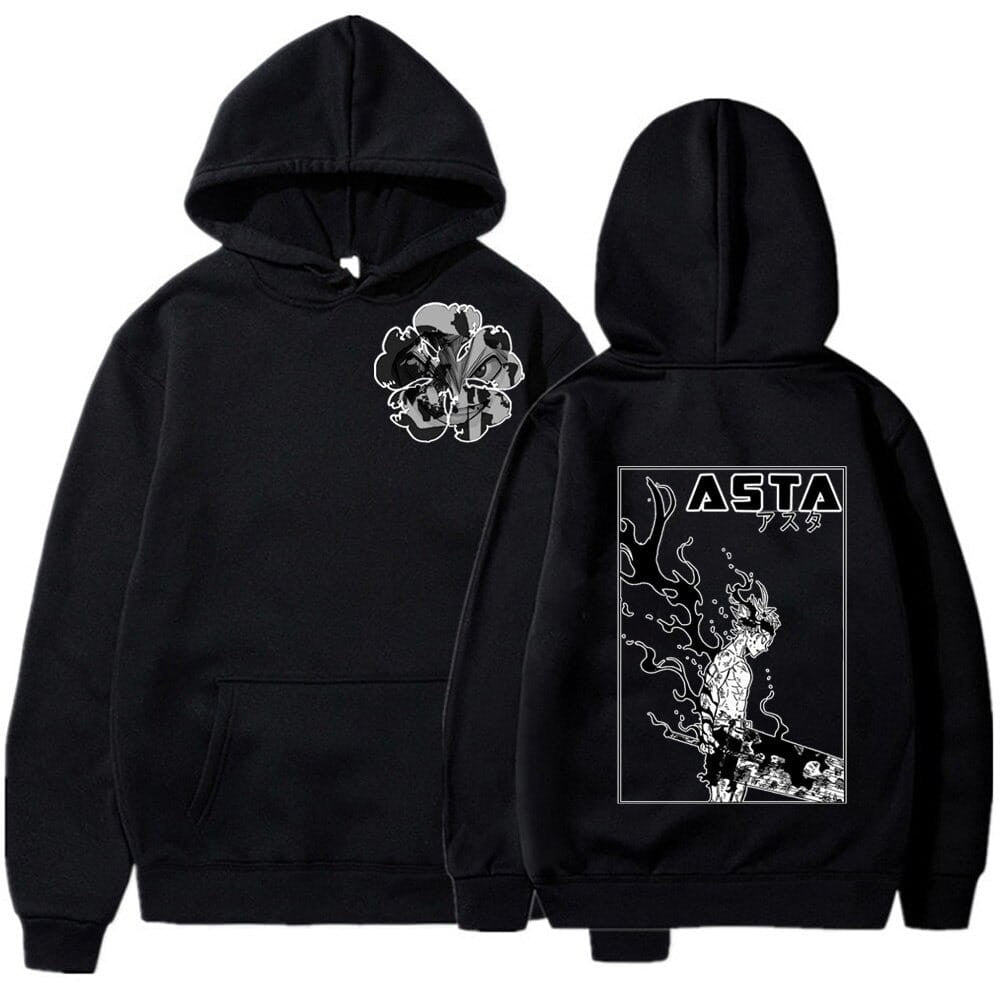 Anime Oversized Cotton Hoodie Black Clover Asta