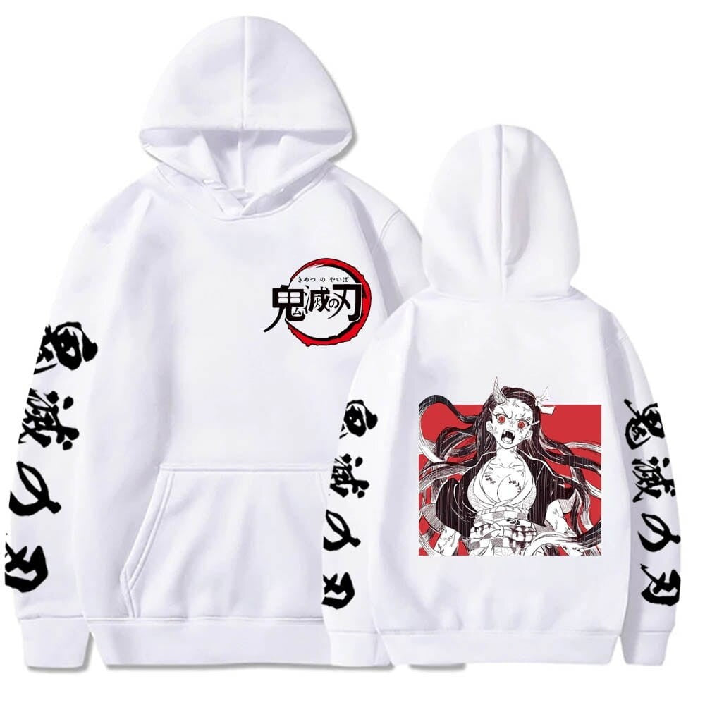 Anime Oversize Bawełniana Bluza z Kapturem Demon Slayer Nezuko
