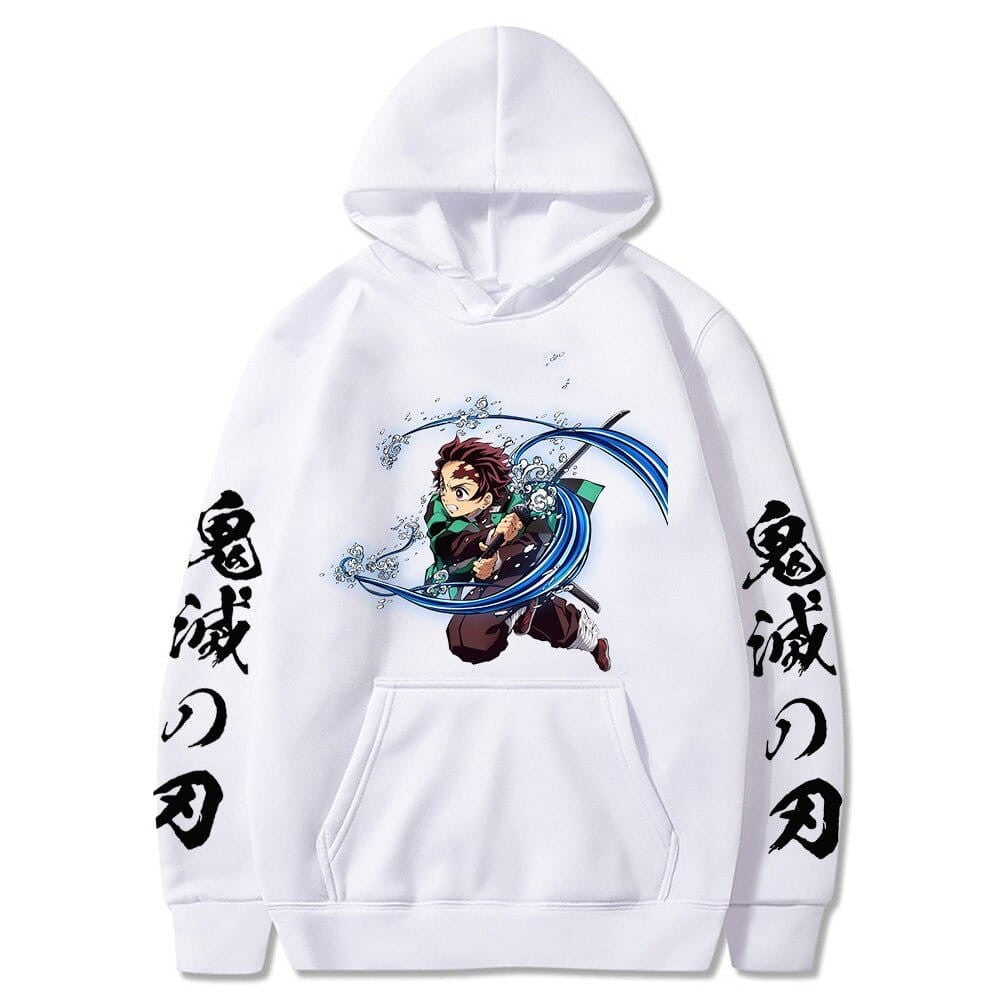Demon Slayer Tanjiro Oddech Wody Anime Bawełniana Bluza z Kapturem