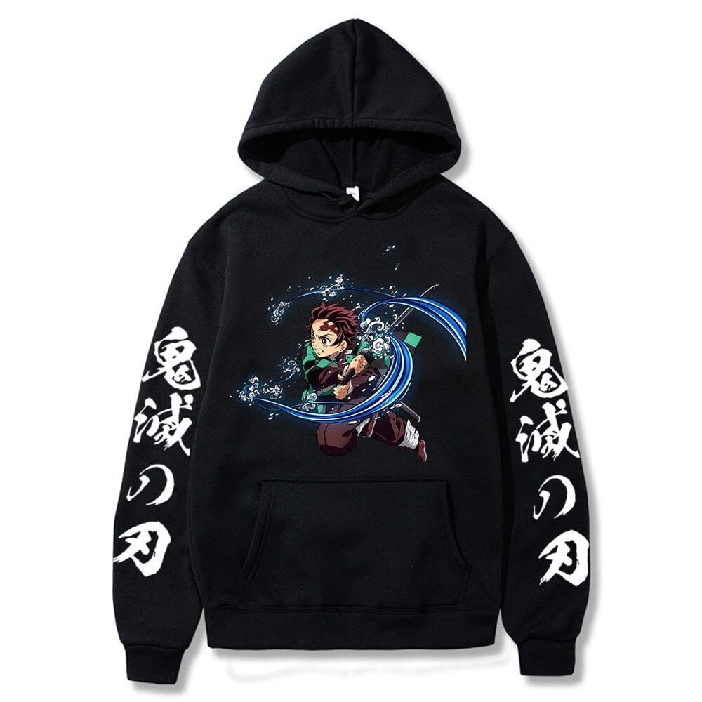 Demon Slayer Tanjiro Oddech Wody Anime Bawełniana Bluza z Kapturem