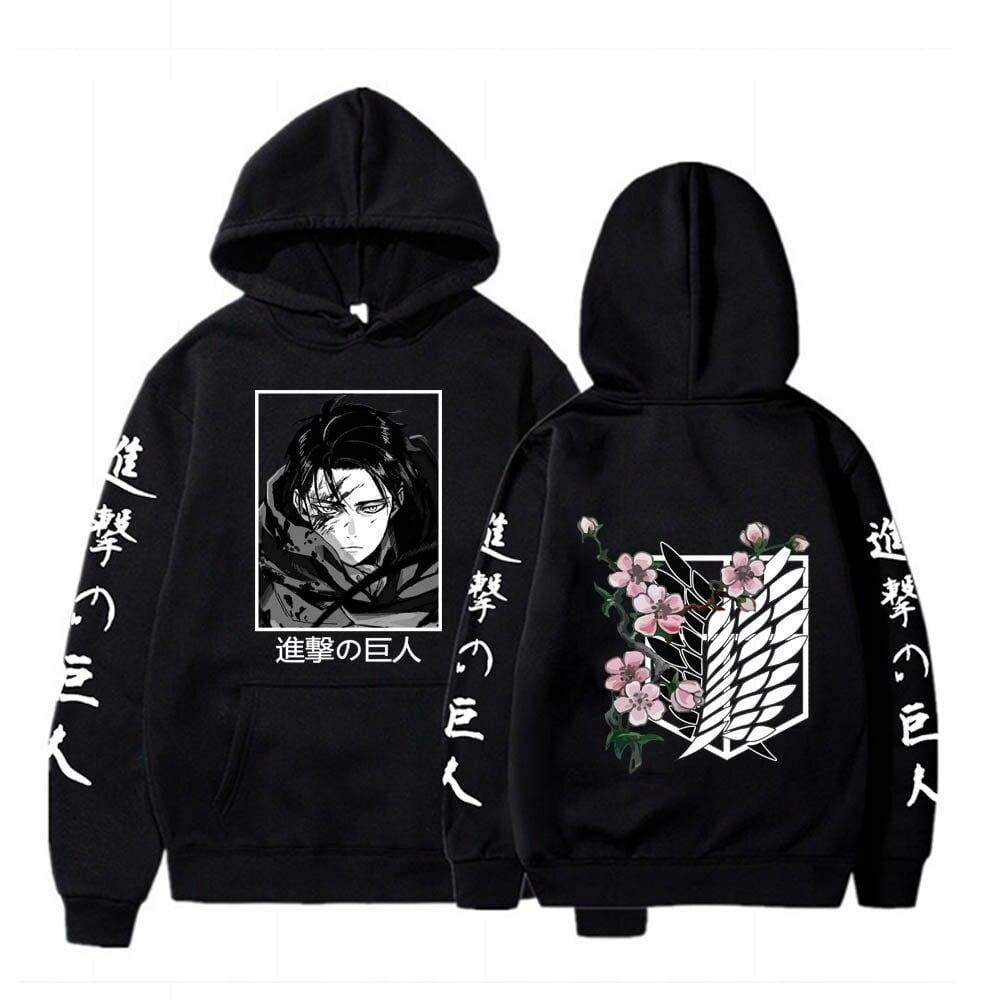 Anime Oversized Cotton Hoodie Attack on Titan Levi