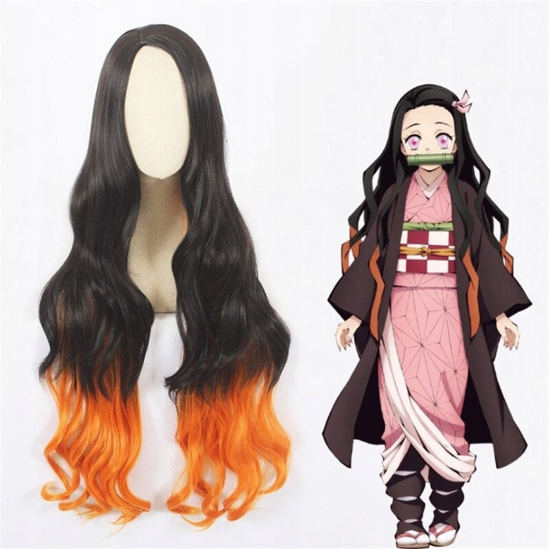 Anime Cosplay Wig DEMON SLAYER NEZUKO KAMADO COSPLAY